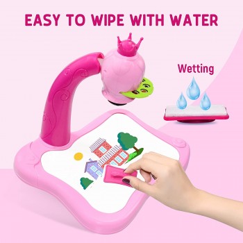 Tabla de desenat Electrica cu Proiector, set 12 Carioci, 24 modele figurine