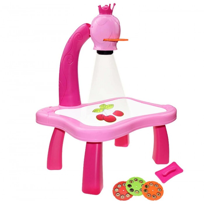 Tabla de desenat Electrica cu Proiector, set 12 Carioci, 24 modele figurine