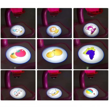 Tabla de desenat Electrica cu Proiector, set 12 Carioci, 24 modele figurine