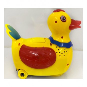 Jucarie interactiva bebelusi, Rata cu oua, Galben, 3 ani+, 16 cm