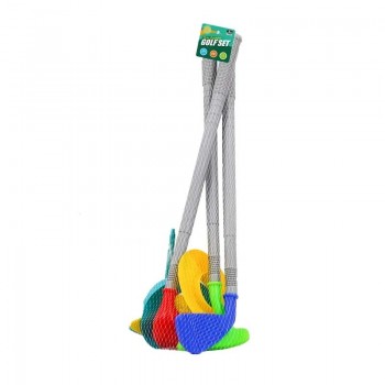 Mini Golf Készlet Gyerekeknek, 3 Ütő és 2 Labda, 2 Lyuk, 2 Bábú, 50 cm, Színes, +3 éveseknek