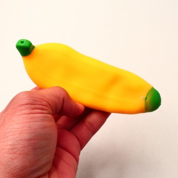 Jucarie squeeze, model banana, Antistres, galben,13 cm , pentru copii si adulti