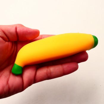 Jucarie squeeze, model banana, Antistres, galben,13 cm , pentru copii si adulti