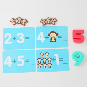 Majom mérleg játék, matematikát tanulunk, számok tanulására szolgáló játék és oktatási játékok gyerekeknek, rózsaszín