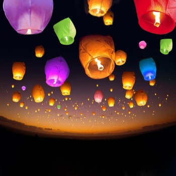 Lampion zburator, flippy, hartie biodegradabila, verde, 30 x 35 cm