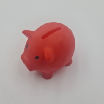 Gyerekjáték malacpersely, piros PVC újrahasználható, 69 x 73 x 89 mm, Dalimag