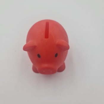 Gyerekjáték malacpersely, piros PVC újrahasználható, 69 x 73 x 89 mm, Dalimag