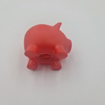 Gyerekjáték malacpersely, piros PVC újrahasználható, 69 x 73 x 89 mm, Dalimag