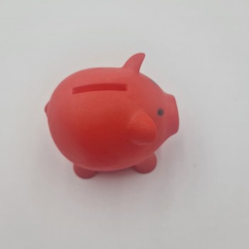 Gyerekjáték malacpersely, piros PVC újrahasználható, 69 x 73 x 89 mm, Dalimag