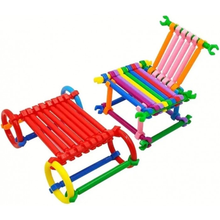 Joc Set 300 Betisoare de constructie educativ pentru copii, puzzle, multicolor, copii 3+ ani