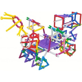 Joc Set 300 Betisoare de constructie educativ pentru copii, puzzle, multicolor, copii 3+ ani
