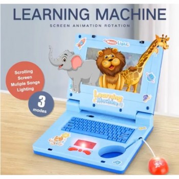 Játék Laptop Hangokkal és Fényekkel, Műanyag, 20 cm, Kék