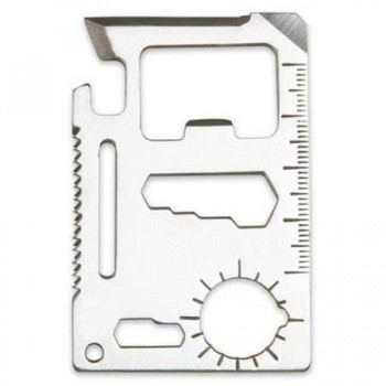 Kit Supravietuire 11 in 1, Busola, Fluier, Lanterna, Cutit, Pix, Fierastrau, Cutie Negru