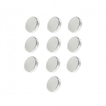Set 20 magneti foarte puternici, disc, simplu, 10mm X 5 mm, gri