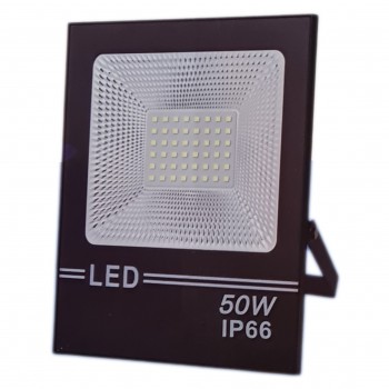 Proiector LED Exterior Negru, IP66, Rezistent la apa, Aluminiu si sticla de inalta rezistenta, alb natural 6000K