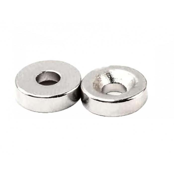 Magnet foarte puternic pentru surub, gri, disc, simplu, 15 mm X 4 mm
