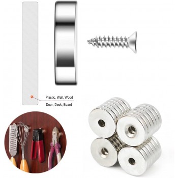 Magnet foarte puternic pentru surub, gri, disc, simplu, 15 mm X 4 mm