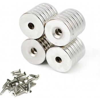 Magnet foarte puternic pentru surub, gri, disc, simplu, 15 mm X 4 mm
