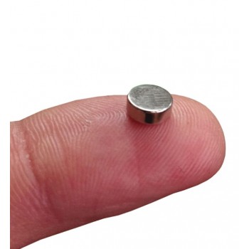 Set 3 magneti foarte puternici, gri, disc, simplu, 5 mm X 2 mm