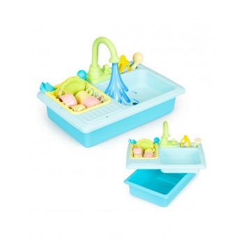 Chiuveta Cu Vase, Jucarie Interactiva, Cu 12 Accesorii, Pentru Copii, 41.5 X 27 X 27.5 Cm