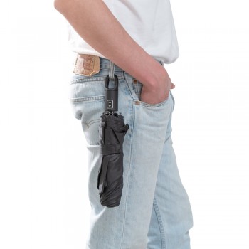 Poncsó ernyő, automatikus nyitás és zárás, 25 cm, fekete