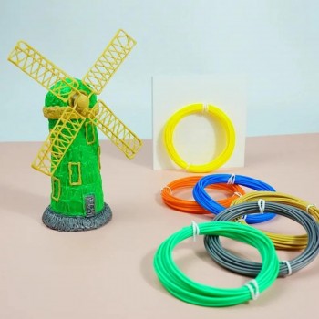 Set 10 filamente PLA a 5 metri pentru creion 3D, 1.75 mm, 50 m, Plastic, 40℃, Multicolor