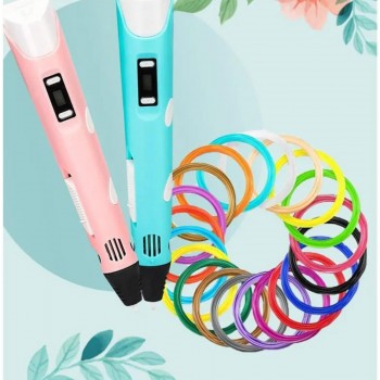 Set 10 filamente PLA a 5 metri pentru creion 3D, 1.75 mm, 50 m, Plastic, 40℃, Multicolor