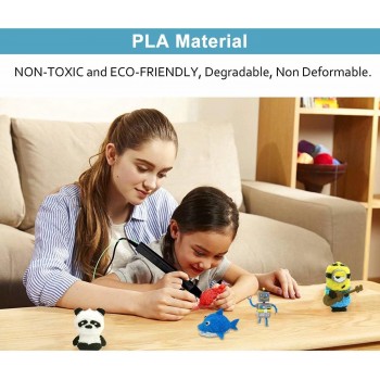 Set 10 filamente PLA a 5 metri pentru creion 3D, 1.75 mm, 50 m, Plastic, 40℃, Multicolor