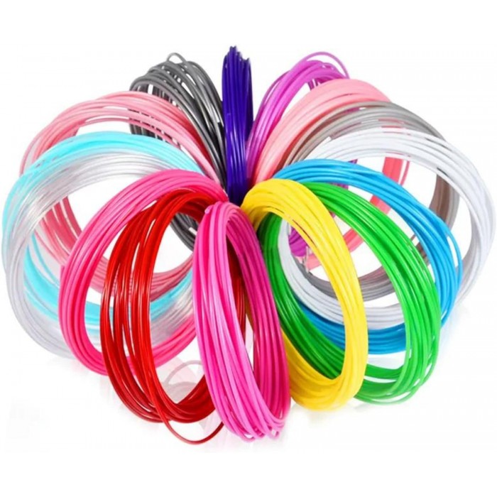 Set 10 filamente PLA a 5 metri pentru creion 3D, 1.75 mm, 50 m, Plastic, 40℃, Multicolor