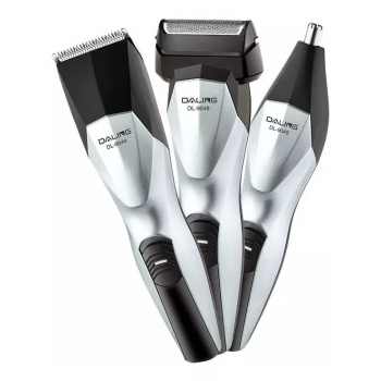 Aparat de Tuns Facial 3 in 1, Model DL-9049 cu 3 capete detasabile, 17 cm