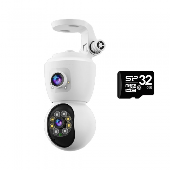Camera de Supraveghere cu MicroSD 32GB WiFi, Dubla, Model JT-8292, 1080p Full HD, Baby Monitor, cu Senzor de Miscare