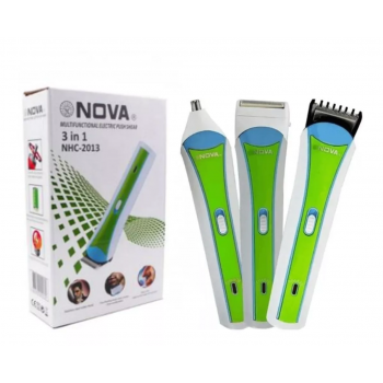 Aparat de Tuns Facial 3 in 1, Model NHC-2013 cu 3 capete detasabile, 16 cm