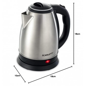Cana Fierbator Scarlett, din Inox, 1500W, 2 L, Declansare Automata