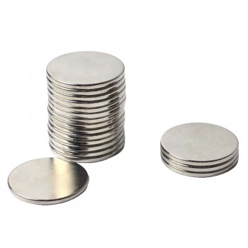 Set 20 Magneti Foarte Puternici, Gri, Disc, Simplu, 15 mm X 2 mm