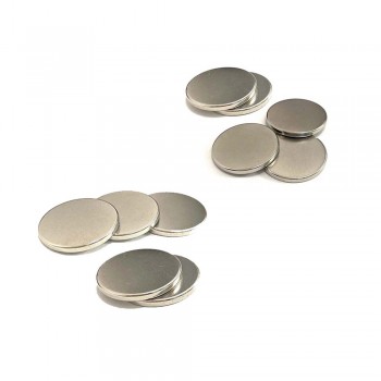 Set 20 Magneti Foarte Puternici, Gri, Disc, Simplu, 15 mm X 2 mm