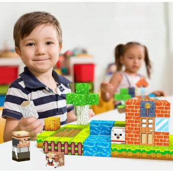 Minecube Inteligent Cuburi Magnetice de Constructie Craft, 80 buc