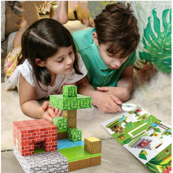 Minecube Inteligent Cuburi Magnetice de Constructie Craft, 80 buc