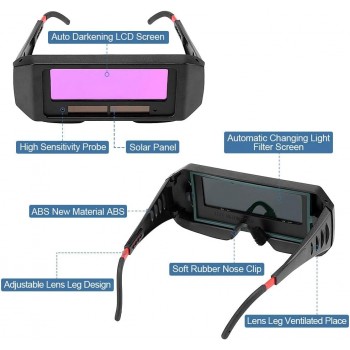 Ochelari sudura cu auto-intunecare, LCD si protectie, pentru siguranta profesionala.