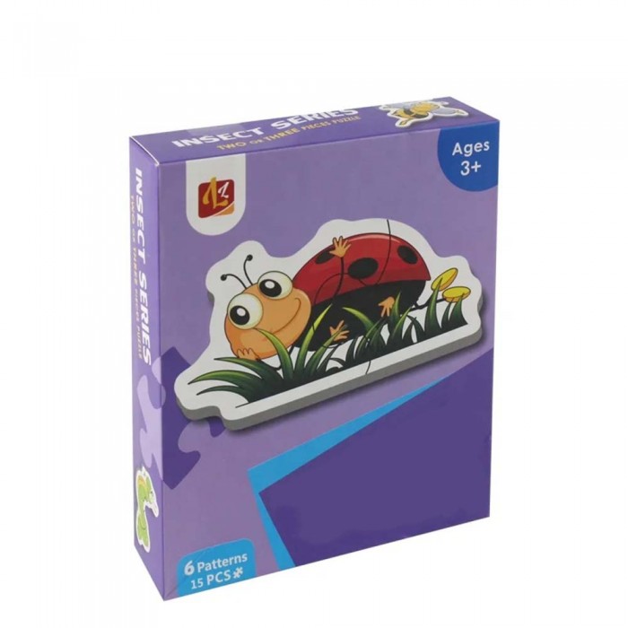 Puzzle Educational Insecte pentru Copii – Set cu 6 Modele Colorate, +3 Ani