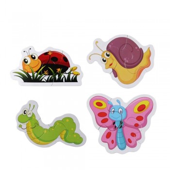 Puzzle Educational Insecte pentru Copii – Set cu 6 Modele Colorate, +3 Ani