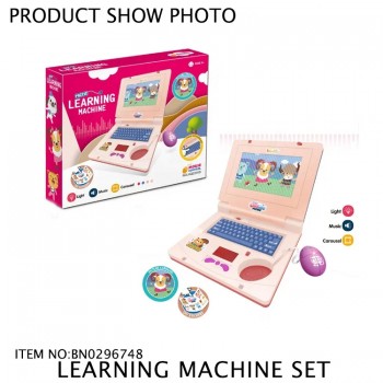 Laptop de Jucarie cu Sunete si Lumini, Plastic, 20 cm, Roz