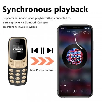 Mini Telefon Dual SIM cu Radio FM si Bluetooth, 68x28x12mm, Albastru