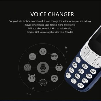 Mini Telefon Dual SIM cu Radio FM si Bluetooth, 68x28x12mm, Albastru