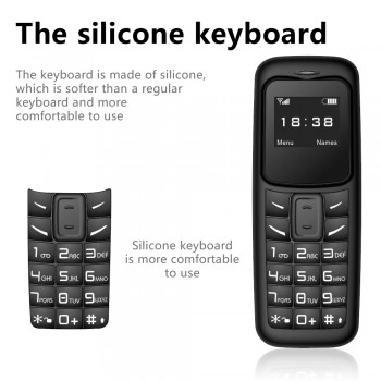 Mini Telefon Bm30 Dual SIM cu Bluetooth, 65x24x12mm, Negru