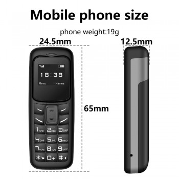 Mini Telefon Bm30 Dual SIM cu Bluetooth, 65x24x12mm, Negru