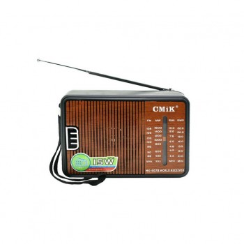 Radio Vintage CMiK MK-607B, 4 Benzi AM/FM/SW1-2, Portabil, Design Clasic, Imitatie Lemn