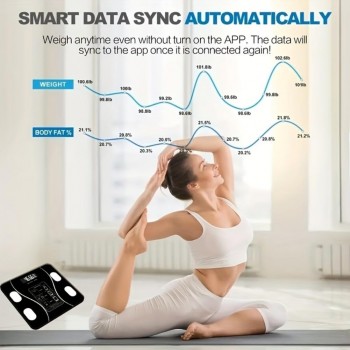 Cântar Smart Corporal cu Bluetooth și Afișaj Digital Iluminat, Greutate Suportata la 180 kg