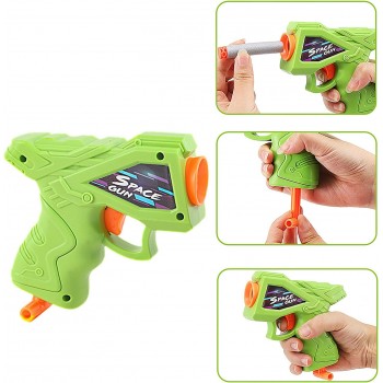 jucarie Dark Shot cu mingi levitante, pistol cu tinte si gloante din spuma – fluorescent