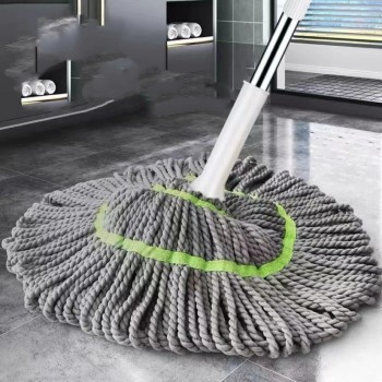 Mop Profesional cu Stoarcere Automata, Microfibra Ultra-absorbanta, Maner 120 cm