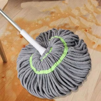 Mop Profesional cu Stoarcere Automata, Microfibra Ultra-absorbanta, Maner 120 cm